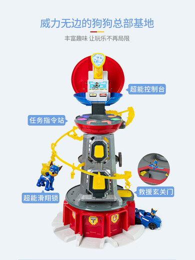 Westinghouse Wangwang team achieves Weiye Sound and Light Super Headquarters Viewing Tower Toy Set Rescue Vehicle Children's Gifts Genuine [Sound and Light] Super Power Large Watchtower 16786