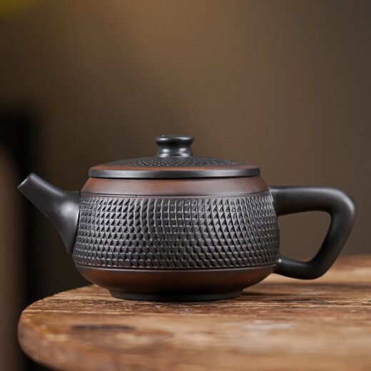 Purple pottery Han tile teapot single pot teapot large capacity high-end gift Kung Fu tea set household Fengming purple clay pot Han tile teapot 280ml