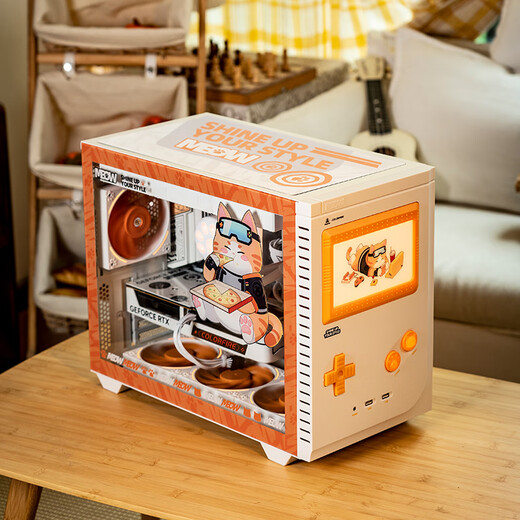 Colorful i5 14600KF/RTX 5060TI/5070TI 5080 graphics card Orange Shadow Orange Orange Cat customized model Game live broadcast design computer host desktop assembly machine Configuration 1 12490F丨16G丨512G丨5060