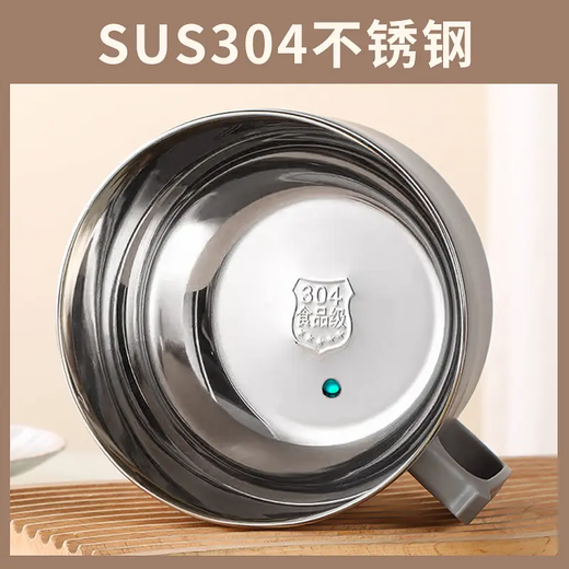 Dad Xiang's newly upgraded 304 food-grade stainless steel instant noodle bowl with lid, Japanese-style drained instant noodle bowl, large capacity, anti-scalding for students, 1700ML, off-white, free three-piece tableware set, 304 liner