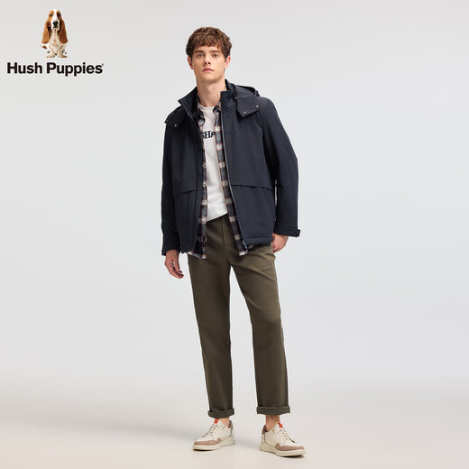 Hush Puppies для отдыха и удобные мужские 2025 осень и зима новый стиль красивое теплое толстое пальто темно-синее XL
