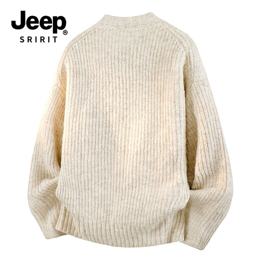 JEEP SPIRIT cardigan sweater men's autumn and winter sweater men's loose lazy sweater NYH939 light gray XL