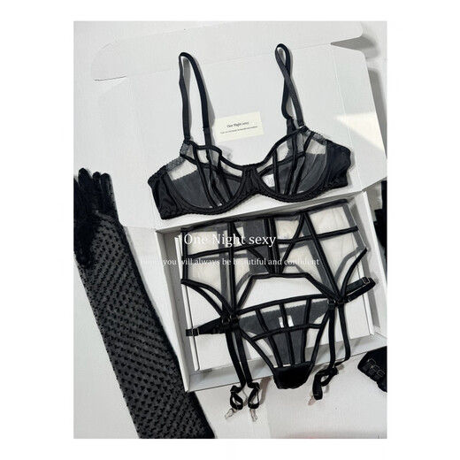 Jiyu MeiNi Cold Sex in the City High-definition Mesh Perspective Thin Fishbone Sexy Underwear Set Red Suit + Gloves S Recommendation 80-105 Jin Jin equals 0.5 kg