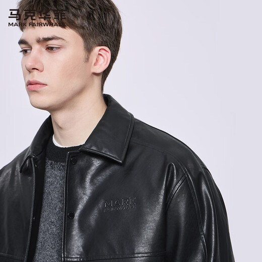 Mark Huafei functional down jacket men's 2025 autumn and winter new style windproof and warm American pu leather jacket 1003 black 001 2XL 185