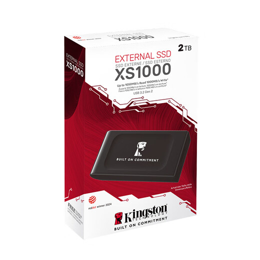Kingston 2TB USB3.2 Gen 2 mobile solid state drive (PSSD) XS1000 transfer speed 1050MB/s lightweight and stylish laptop external connection