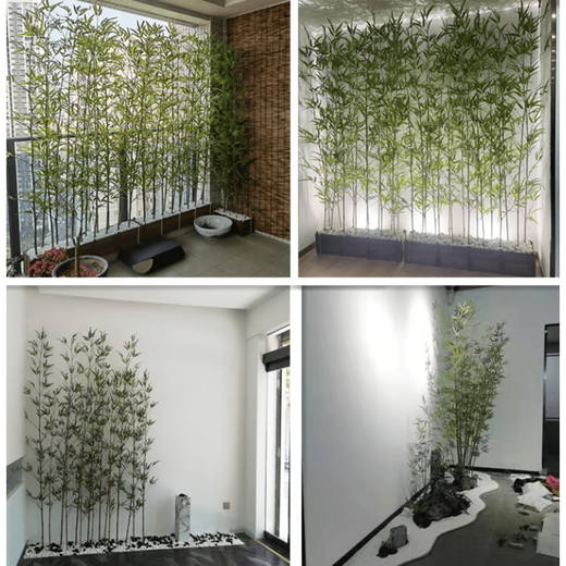 Linpan simulated bamboo outdoor decoration fake bamboo simulated plant landscaping bionic bamboo outdoor green plants 1.6 meters high 50 roots