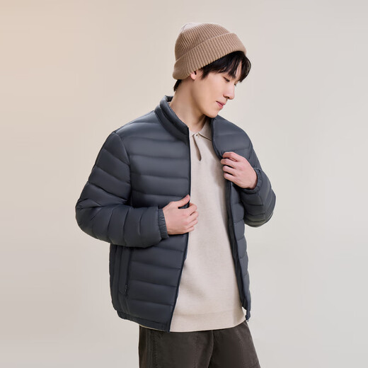 Snow Flying Classic New Couple Stand Collar Lightweight Down Jacket Casual Short Duck Down Warm Down Jacket Men Liman Khaki-Female 165