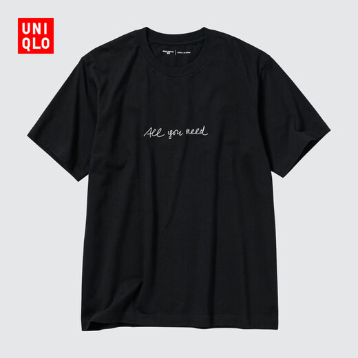 Uniqlo Men's and Women's UT Herzog de Meuron printed T-shirt/short-sleeved T-shirt 485513 09 Black L