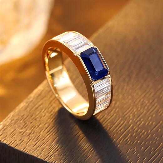 HEEKAIYI unfired sapphire ring for women 18k gold diamond ring high-end jewelry custom Chinese Valentine's Day birthday gift customized 18K gold unfired sapphire ring 1.55 carat D0.915ct-G3.61g