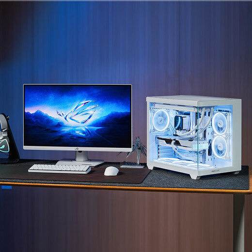 ASUS Tianxuan family bucket 14600KF/RTX5070 RTX5060Ti computer host graphics card pure white desktop e-sports game live design rendering DIY assembly machine with two 14600KF+RTX5060Ti Tianxuan