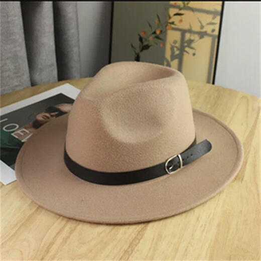 MANQIMEIYA retro British style woolen felt hat unisex old Shanghai gentleman flat brim jazz hat retro versatile top hat for women British style gentleman top hat - black one-size-fits-all adjustable rope