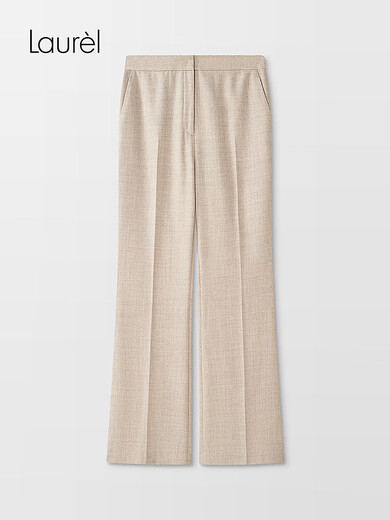 Laur l silk wool tweed 25 new autumn Rui sense straight trousers LWL364K04000 camel mixed color XS