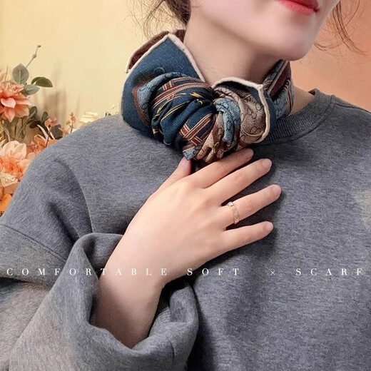 Seide und Wolle gemischt Retro Steigbügel Leder Square Schal für Frauen im Frühjahr und Sommer High-End Light Luxury Seidenschal CSQY Spaziergänge durch London Seidenschal JD [Mulberry Seidenwolle] Spaziergänge durch den Londoner Retro-Schal [65*65 cm] begrenzte Zeit plus exquisites Schal-Geschenkbox