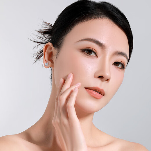 Mengjinyuan Platinum Earrings Explosive Winding PT950 Platinum Earrings as a Birthday Gift for My Girlfriend, Weight Approximately 1.60g