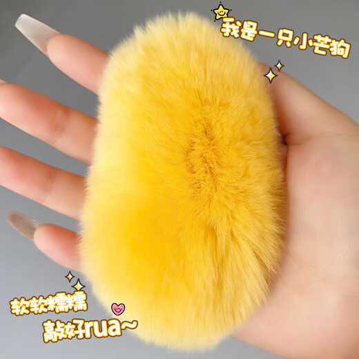 Autumn and winter mango hairpin plush mango core hairpin Rex rabbit fur side bangs bb clip high-end broken hair side clip yellow