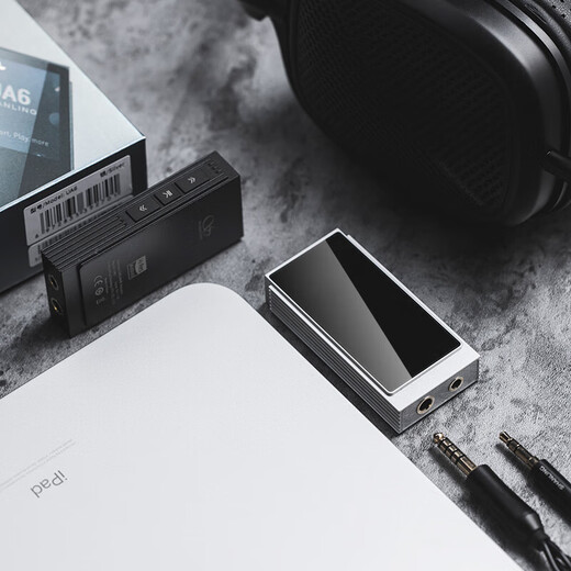 SHANLING UA6 small tail decoder amp hifi decoder audio amplifier TYPEC replaceable cable 4.4mm+3.5mm built-in 220mAh lithium battery titanium color