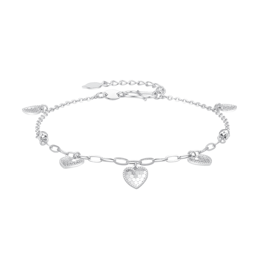 Jin Zhifu Love Platinum Bracelet Women's Crushed Ice PT950 Platinum Women's Chain for Wife, Girlfriend's Birthday, Mid-Autumn Festival Gift, About 3.95 Grams (More Refund, Less Replenishment)