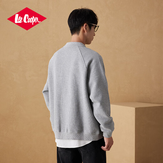 Lee Cooper Meng Ziyi endorses waffle heavy cardigan jacket men's autumn and winter new Henry collar loose casual jacket coat gray XL
