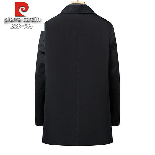 Pierre Cardin 100% cotton windbreaker men's autumn and winter 2025 new casual warm down liner removable mid-length coat for men blue M 170