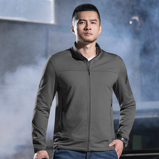 Та же модель Dragon Tooth Чжан И, легкая флисовая куртка Phantom Blade третьего поколения для мужчин, повседневная спортивная функциональная куртка-кардиган на открытом воздухе, серый линкор M 175/96A 141-155Jin Jin равна 0,5 кг