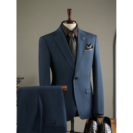 SAINT ANGELO Men's Suit, Professional Formal Fit, Groom's High-end Business Gentleman Striped Casual Suit Two-piece Black Double Button (Suit + Vest + Pants) M 48 Recommended 100-112 Jin Jin is equal to 0.5 kg