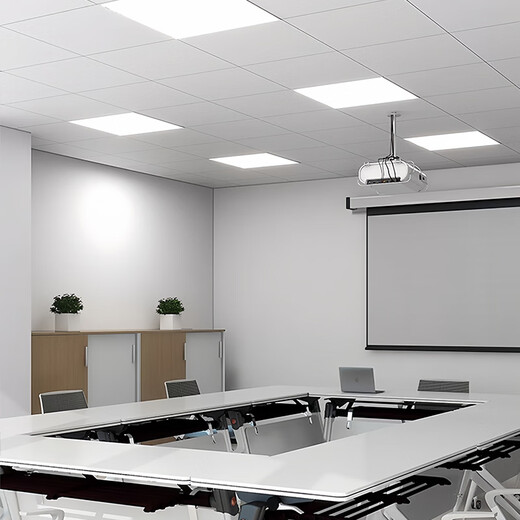 Dengling LED integrated ceiling light panel light 595x595 flat panel light buckle panel light square office recessed lighting white light 48W-single pack