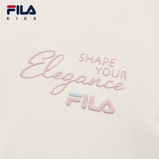 FILA anti-static children's clothing long-sleeved T-shirt 2025 winter new tops for girls, middle and large children, water milky white-IV 170