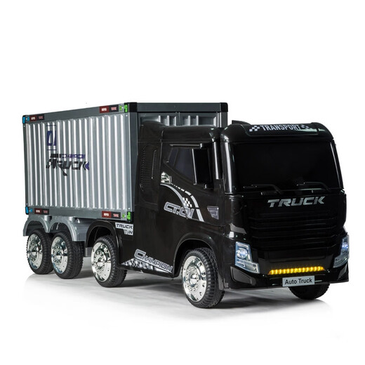 Guardian Laoren truck can seat people in remote-controlled driving container truck head children's electric car children's toy car Tibet and Xinjiang high-end black large battery fast charging four-wheel drive + remote control driving + container + leather seat + foam four-wheel drive