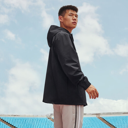 Adidas football training sports hooded jacket men's autumn Adidas official IK4010 black XL