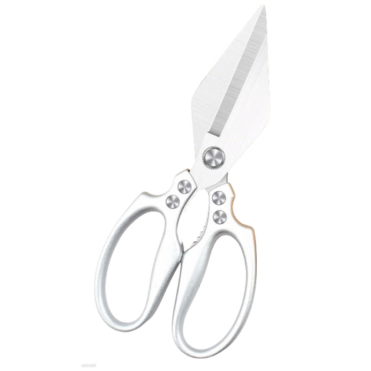 Deutsche Meschute-Schere für die Küche, lebensmittelechter Edelstahl, leistungsstarke Hühnerknochenschere, scharfe multifunktionale Haushaltsschere für Nahrungsergänzungsmittel, silberne M79-Schere mit verdicktem Aluminiumlegierung und großem Kopf