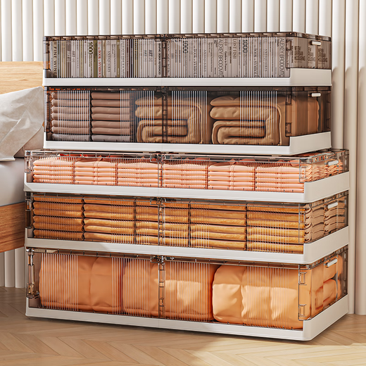 OLA XIANG foldable under-bed storage box drawer-type roller skates flat clothes quilt double-open moisture-proof bedroom under-bed storage box