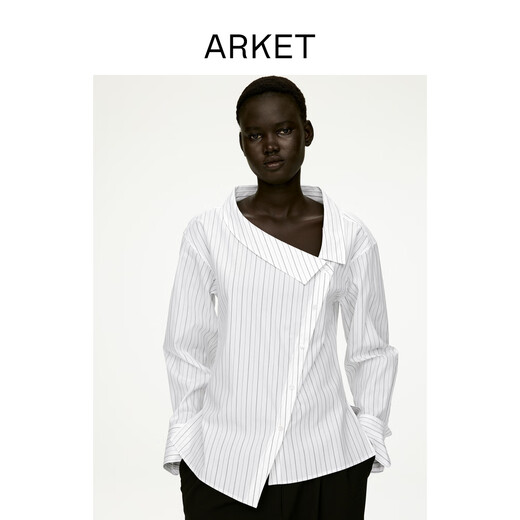 ARKET women's pure cotton long-sleeved asymmetrical shirt white autumn new style 1303565001 white XXS 155/76A 32