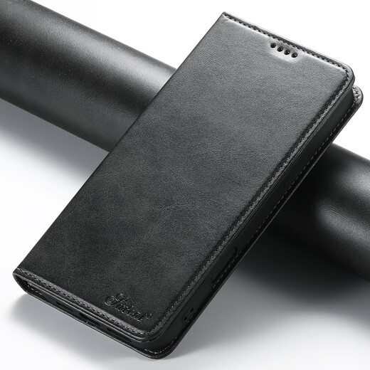 Luo Yi is suitable for Apple 17ProMax mobile phone case iPhone16/15/14/13Pro genuine leather clamshell magnetic leather case all-inclusive anti-fall silicone protective cover for men and women high-end brown calf simple magnetic leather case Apple 15ProMax