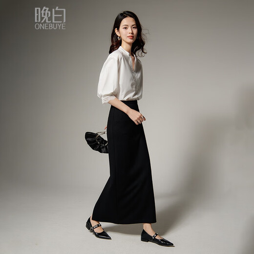 Late White New Product 2025 Autumn Generous Top Chic Versatile Fashion Temperament Skin Friendly Commuting Shirt Women White M