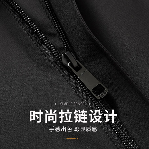 Flying in the snow men's jacket autumn and winter warm plus velvet lining removable hood casual jacket men's black 180