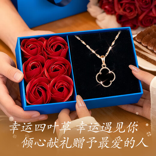 MOLADY Four-leaf Clover Necklace Women's Pure Silver 999 Pendant Light Luxury Women's Birthday Anniversary Gift for Girlfriend and Wife Versatile* Black Onyx Four-leaf Clover Nearby/Local Warehouse