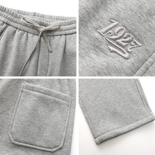 Huali 1927 versatile 2025 autumn and winter new commuter drawstring casual pants for men and women, knitted thickened warm trousers, gray S