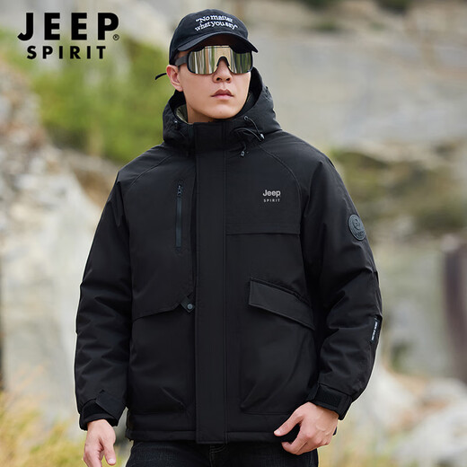 JEEP SPIRIT Jeep cotton jacket men's winter thickened New Year's shirt outdoor warm men's jacket cotton jacket men's cotton coat XL
