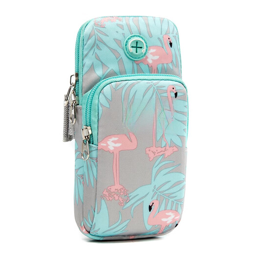 Running mobile phone bag women's sports mobile phone arm sleeve thin mobile phone arm sleeve outdoor fitness equipment wrist bag mobile phone bag B082 moon color large size