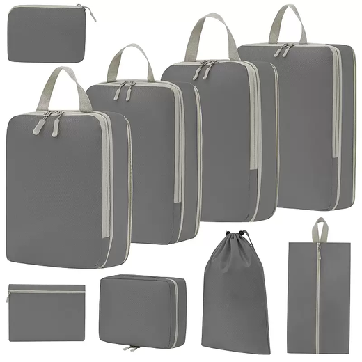 Yusenyi travel storage bag suitcase storage bag business trip essential clothing underwear compression packaging organizer travel beige compression four-piece set