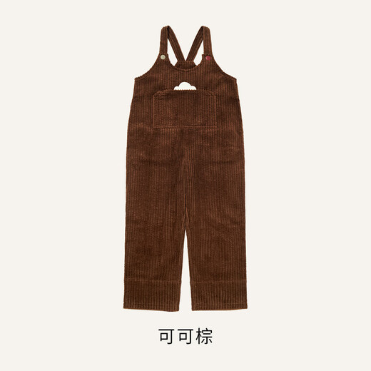 Nest designsPR Xiaoyunduo children's clothing children's corduroy overalls for boys and girls autumn and winter thickened pants soft cocoa brown 90 cm