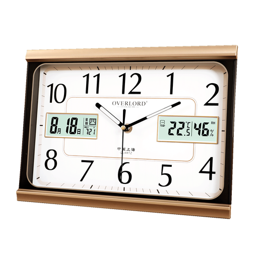 The Story of Time Home Table Clock Perpetual Calendar Table Clock Living Room Simple Modern Wall Clock Desktop Clock Silent Stand Hanging Dual-Purpose 62072B - Dual Liquid Model - Phnom Penh White Surface - Luminous Model 29*21cm