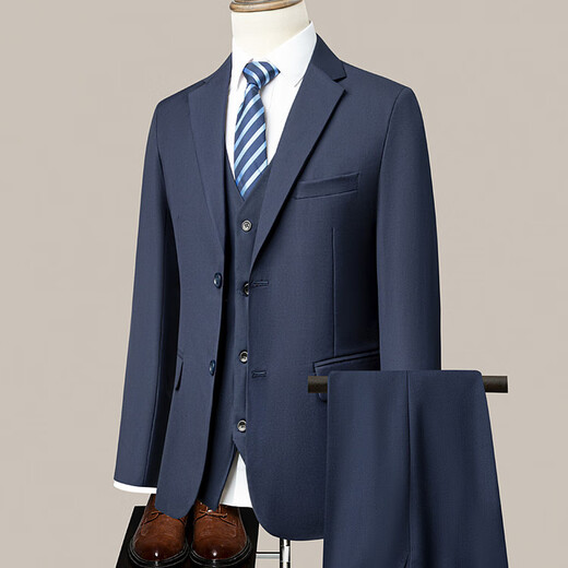 LESS IS MORE Lilang suit two-piece suit for men 2025 autumn new groom wedding dress casual professional suit men black M