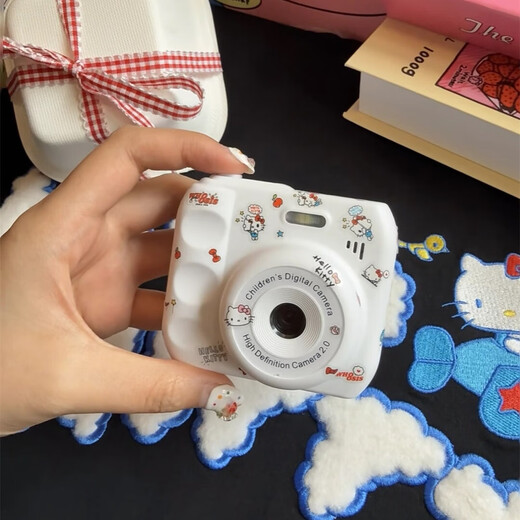 Fuyu CCD-Digitalkamera, günstig für Studenten und Kinder, kann auf Mobiltelefone hochgeladen werden, tragbare hochauflösende Pixel der Einstiegsklasse, Doppelkamera vorne und hinten, Selbstporträtvideo, Spielzeug-Polaroidfilter, weiß – Dual-Kamera-Selfie – Fülllicht, Geschenkbox, Paket 2, 16 G, kann 3000 Fotos aufnehmen – kann auf Mobiltelefon übertragen werden