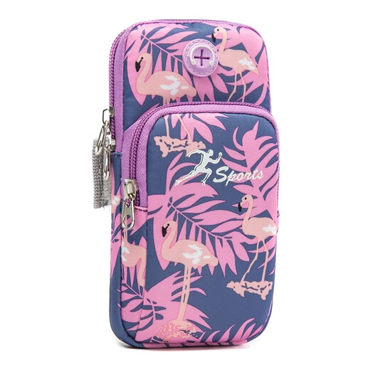 Shushe running mobile phone bag women's sports mobile phone arm bag thin mobile phone arm bag outdoor fitness equipment wrist hand B082 lilac large size