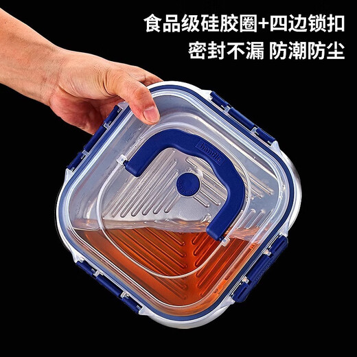 Stainless steel food preservation box, sealed refrigerator storage box, office worker lunch box, fruit lunch box, picnic box with lid, huge thickness 2500ml, 4 pieces, free portable sealing lid, thickened 316 stainless steel