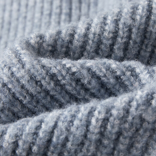 Dialogue (DUIBAI) Retro Horn Button Lapel Sweater Cardigan Women's 2025 Winter New Style Relaxed Lazy Loose Knitted Jacket Light Gray Blue XL