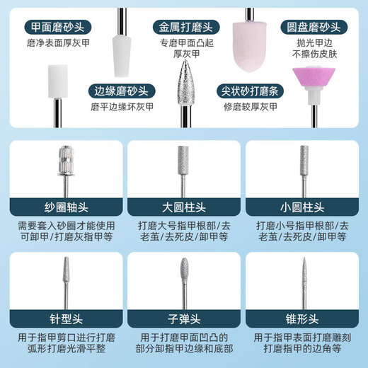 Makeup Deer Gray Nail Grinder Electric Nail Grinder Remover Trimmer Remove Dead Skin Nail File Gray Thick Nail Tool