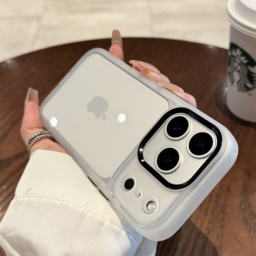 Yuning is suitable for Apple 17promax mobile phone case, new iPhone17 protective cover, transparent 17Air high-end anti-fall 17pro silicone soft-sided hard case for men and women, transparent white, high-transparent back panel-silicone soft-sided anti-fall iPhone 17 Pro Max