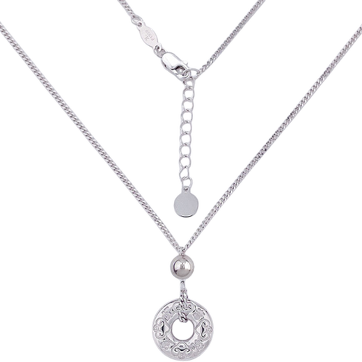 Beijing Gold Trading Center Co., Ltd. Platinum solid adjustable buckle set chain with auspicious words, good luck and peace, about 8.53g